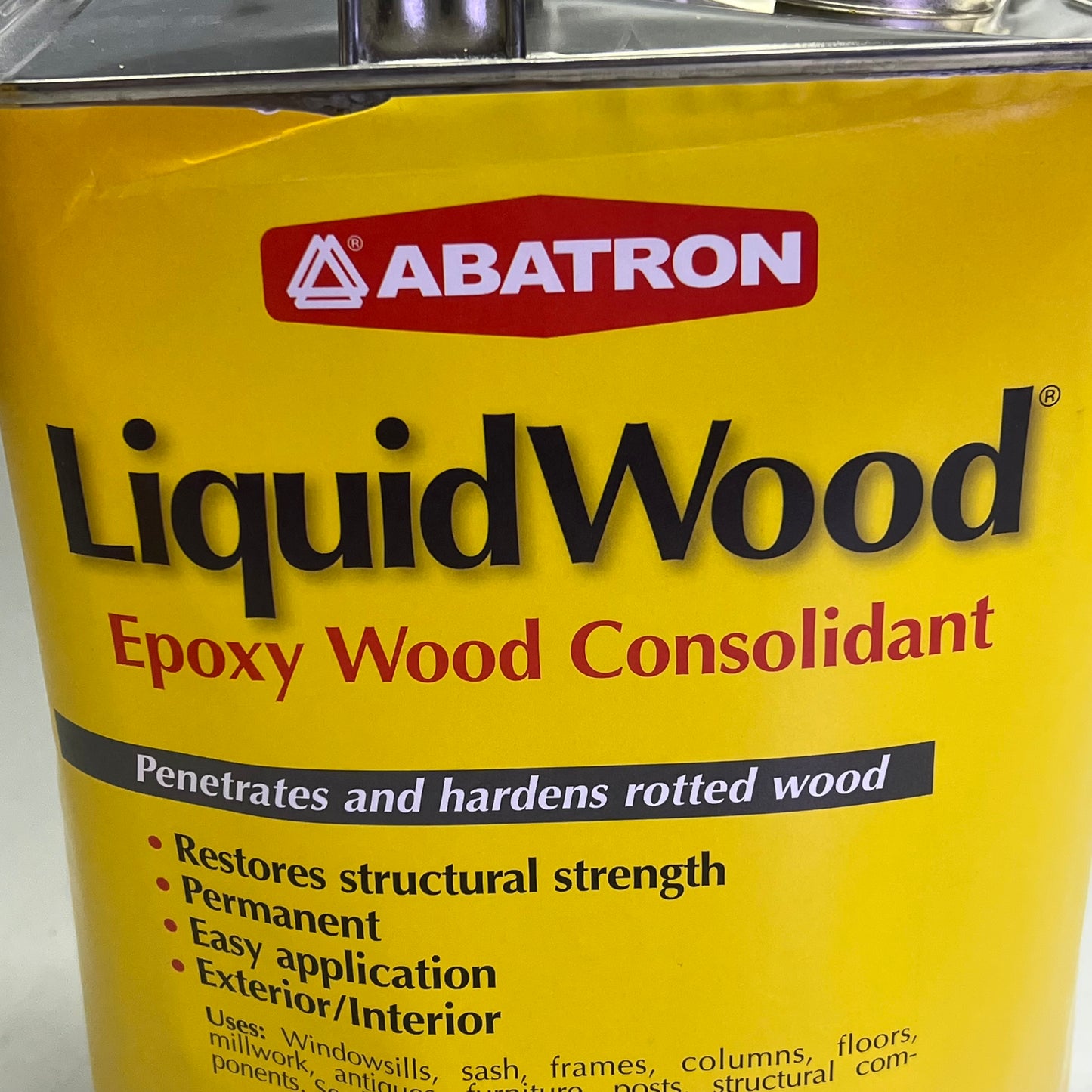 ABATRON Liquid Wood Epoxy Wood Consolidate Kit Part A & Part B 1 Gal (Dented)