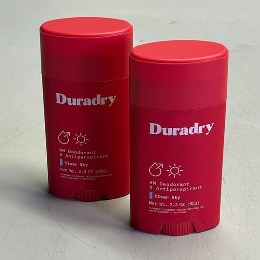 DURADRY(2 PACK) Clinical Strength AM Deodorant & Antiperspirants Clear Sky 2.3oz