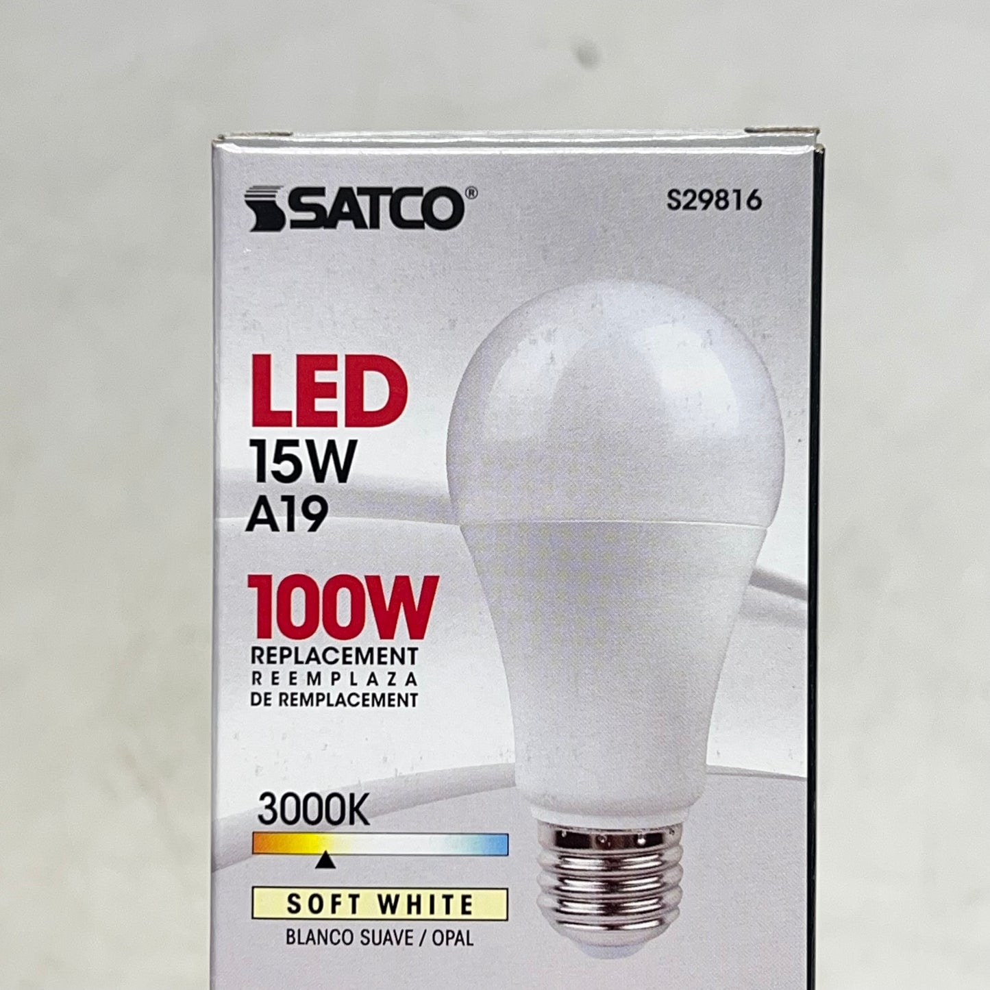 SATCO (6 PACK) Led Light Bulbs 15W LED A19 3000K 1600 Lumens Soft White S29816