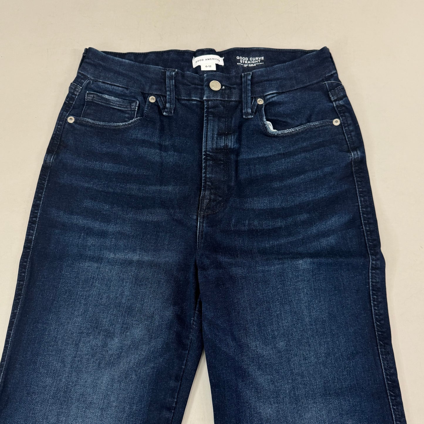 GOOD AMERICAN Always Fits Good Curve Straight Jeans Women's Sz 6/12 Indigo707 GCST739TT