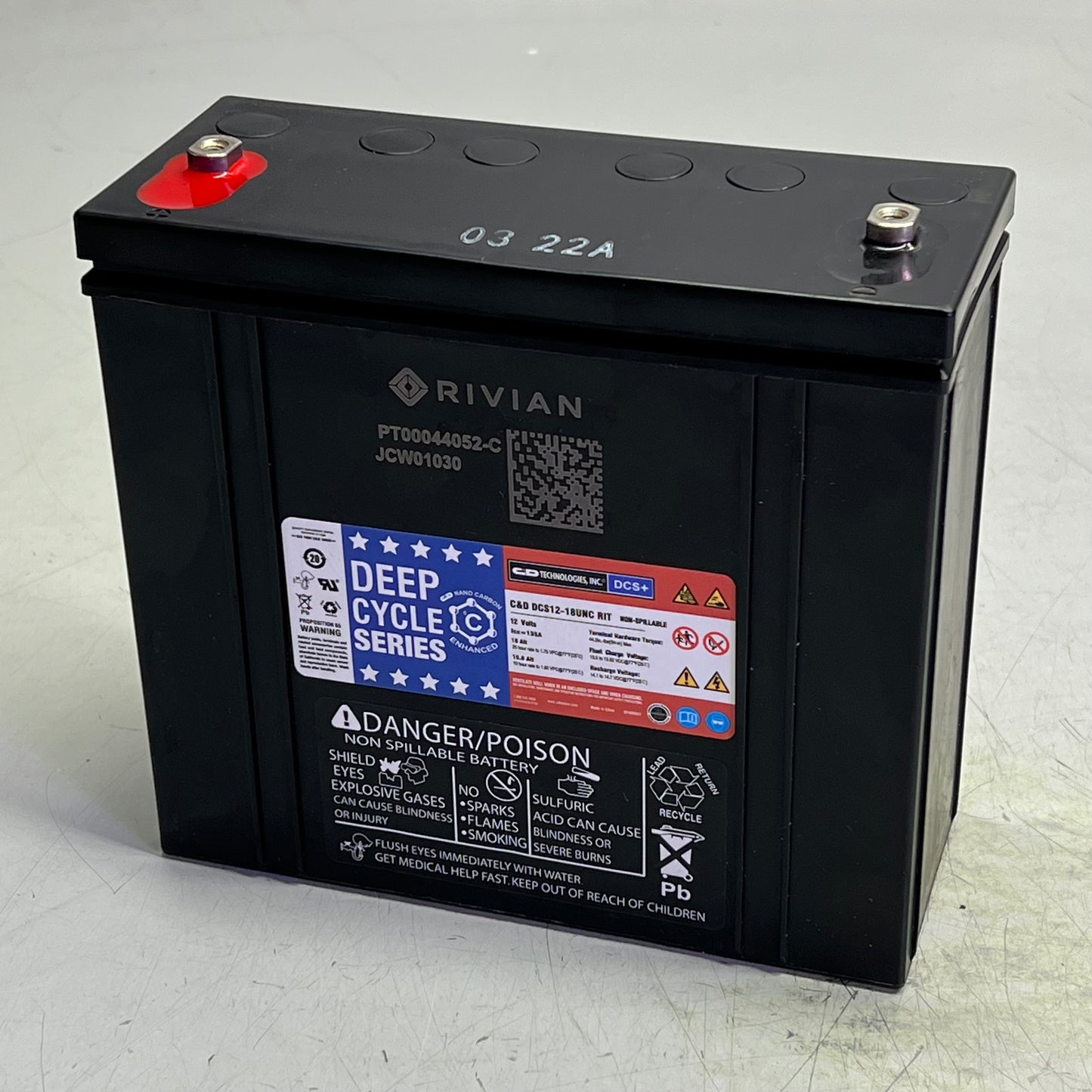 RIVIAN ESS LV Battery OEM Grade Performance 12V 18 AH 15.8 AH Black PT00044052-C