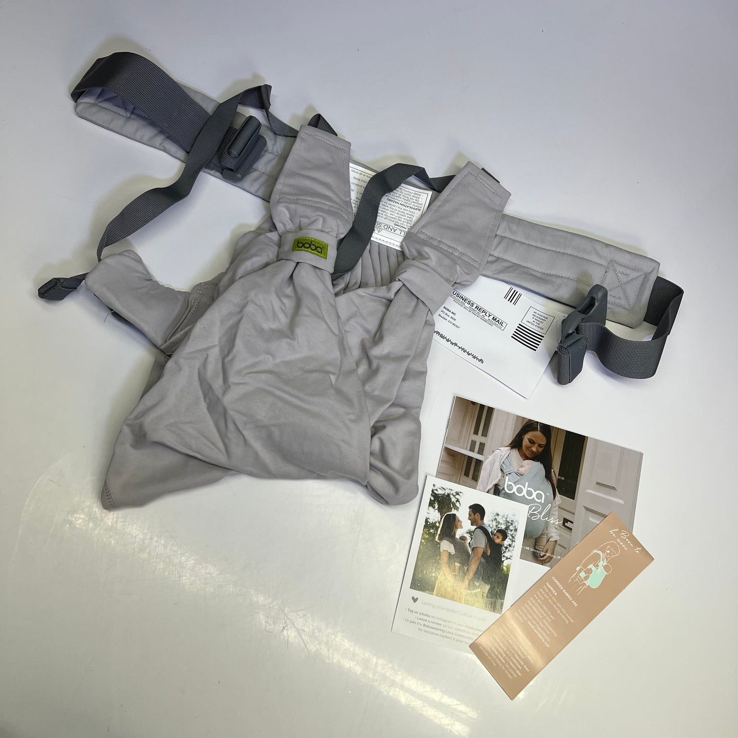 ZA@ BOBA Bliss Baby Carrier One Size 24"-58" Waist Grey BLS2-0STO C