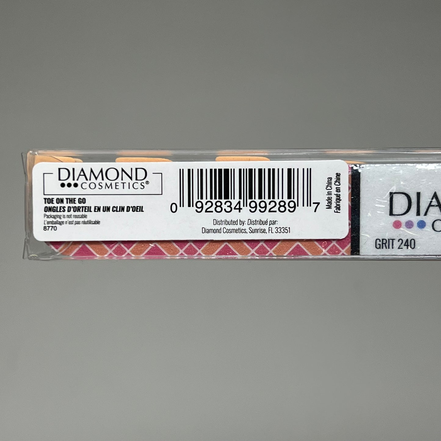 DIAMOND COSMETICS (8 PACK) Toe on the go 5 Piece kit Pink/Blue/Purple/Peach 8770