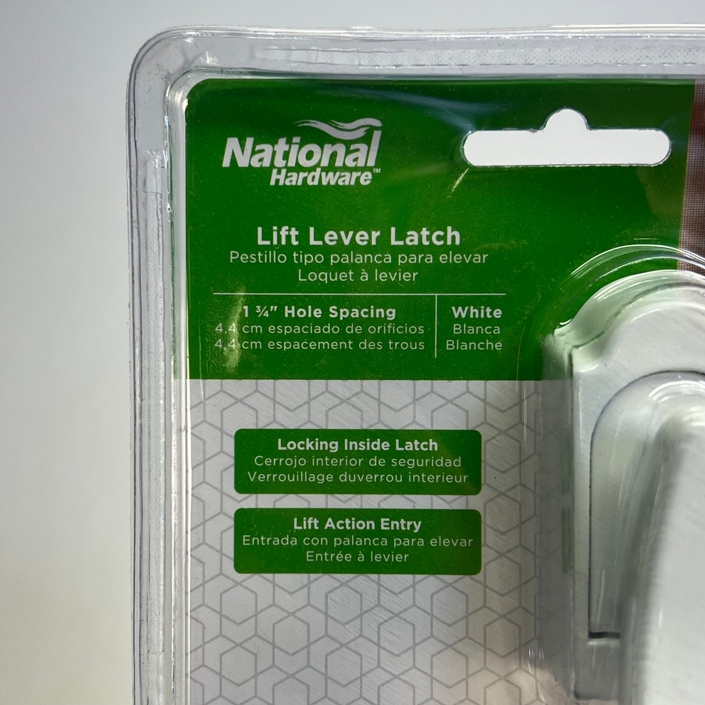NATIONAL HARDWARE  Zinc Die-Cast Lift Lever Latch Anti Lock-Out White N100-035