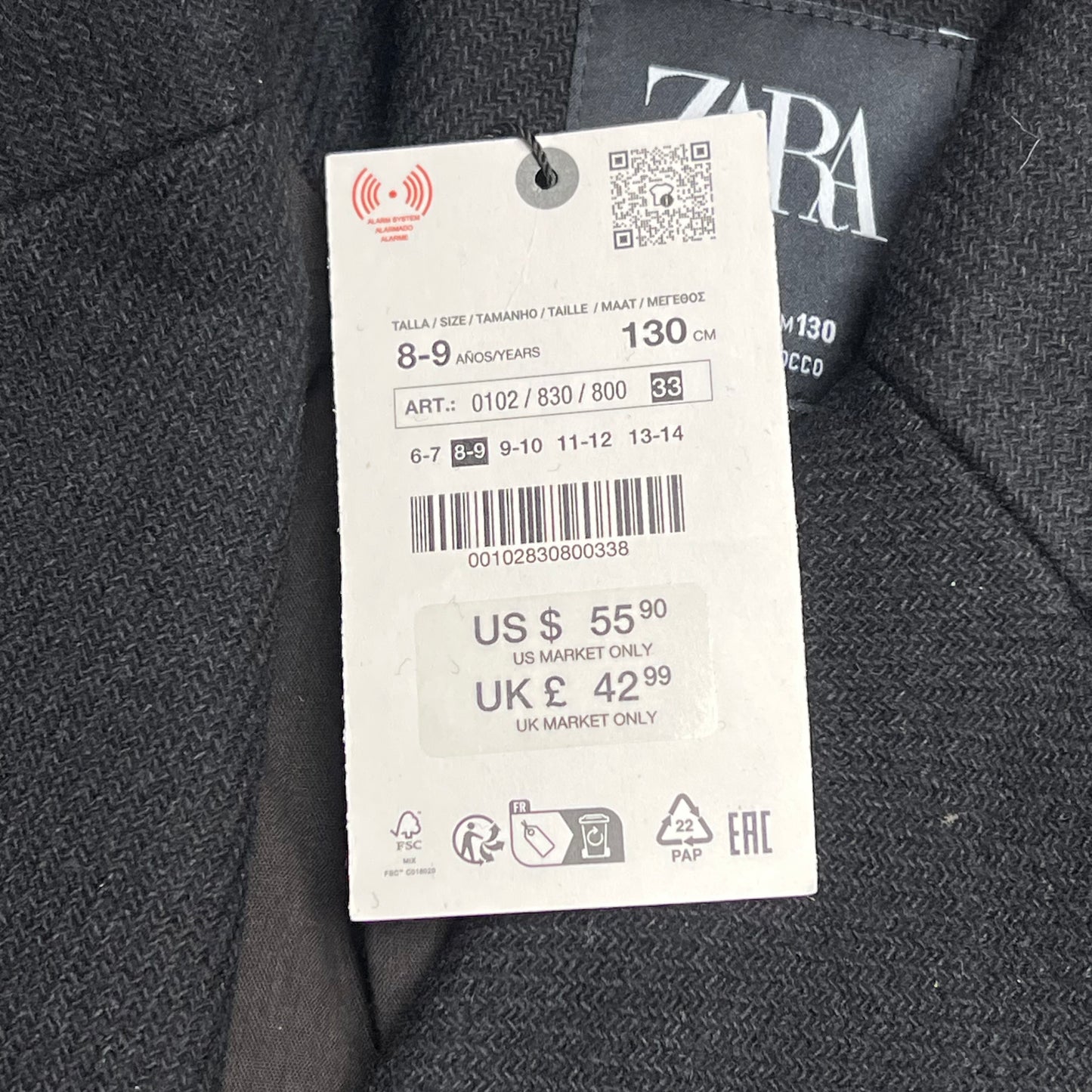 ZA@ ZARA Lot of Assorted Clothing Sweatpants, Pullovers & Coats Women's Sz S / Girl's Sz 6-7 Multicolor