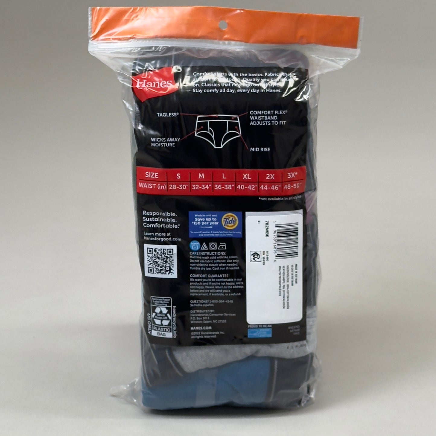 HANES (6 PACK!) Men's Cool Comfort Briefs Sz XL 40-42" Blue/Purple/Green 782WB6