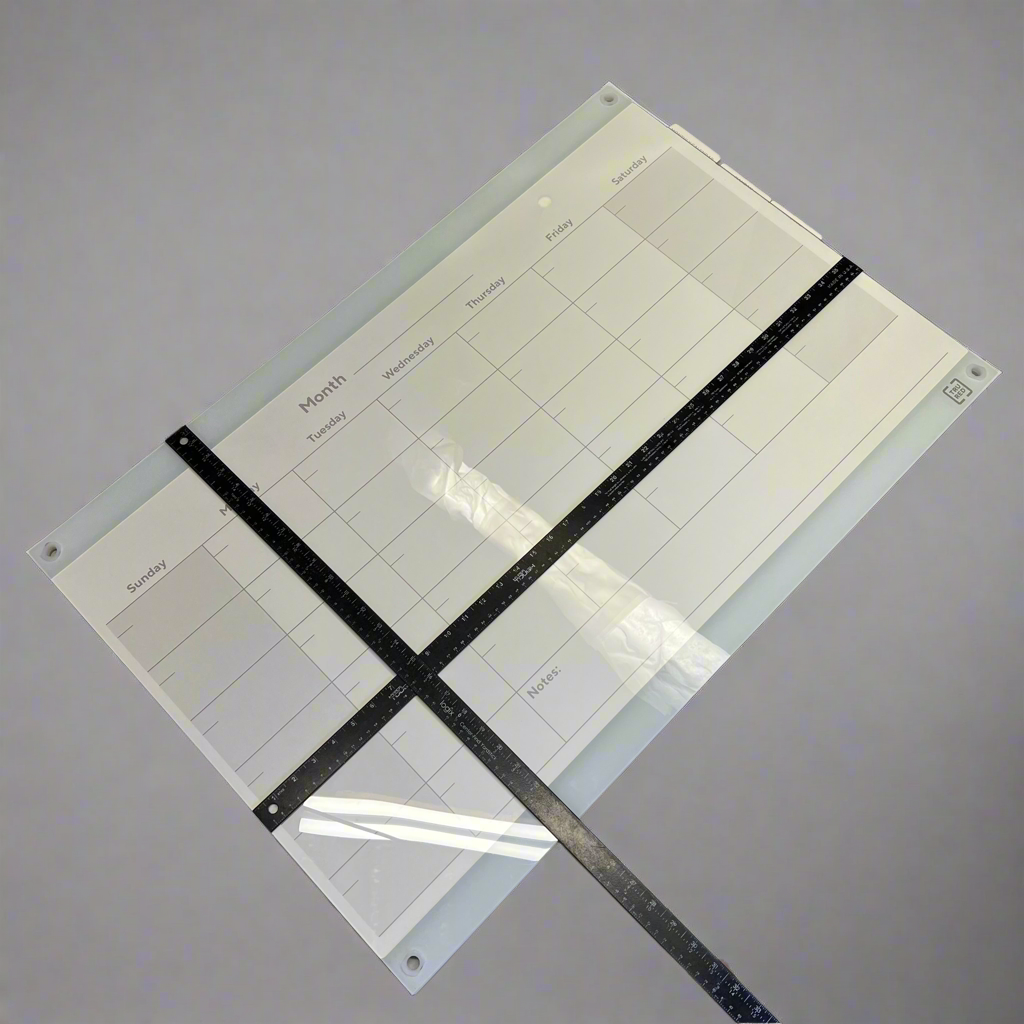 TRU RED Glass Templated Magnetic Glass Dry-Erase Whiteboard 3'x2' White TR62139