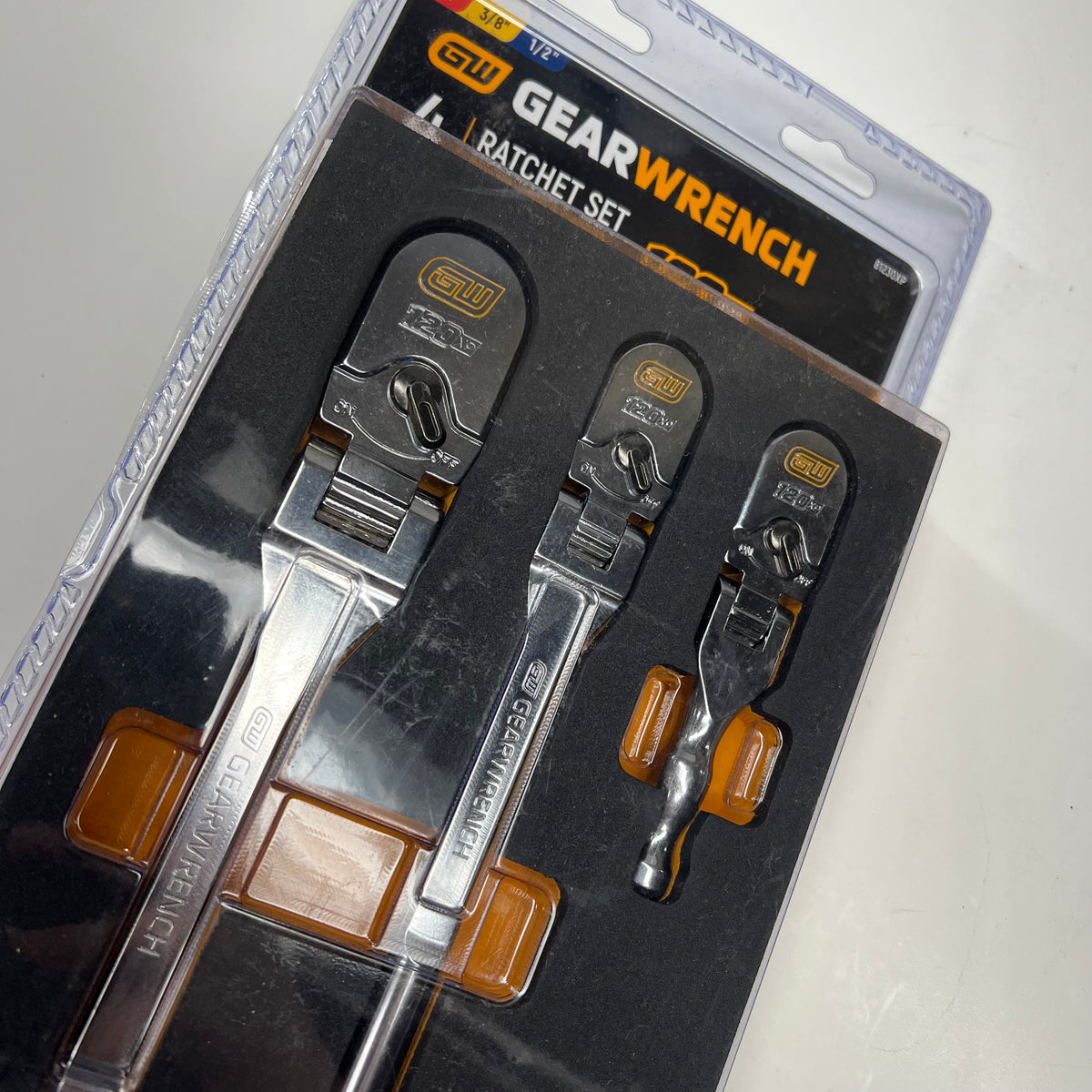 GEAR WRENCH Full Polish Flex Handle Teardrop Ratchet Set 1/4, 3/8" & 1/2" 120XP