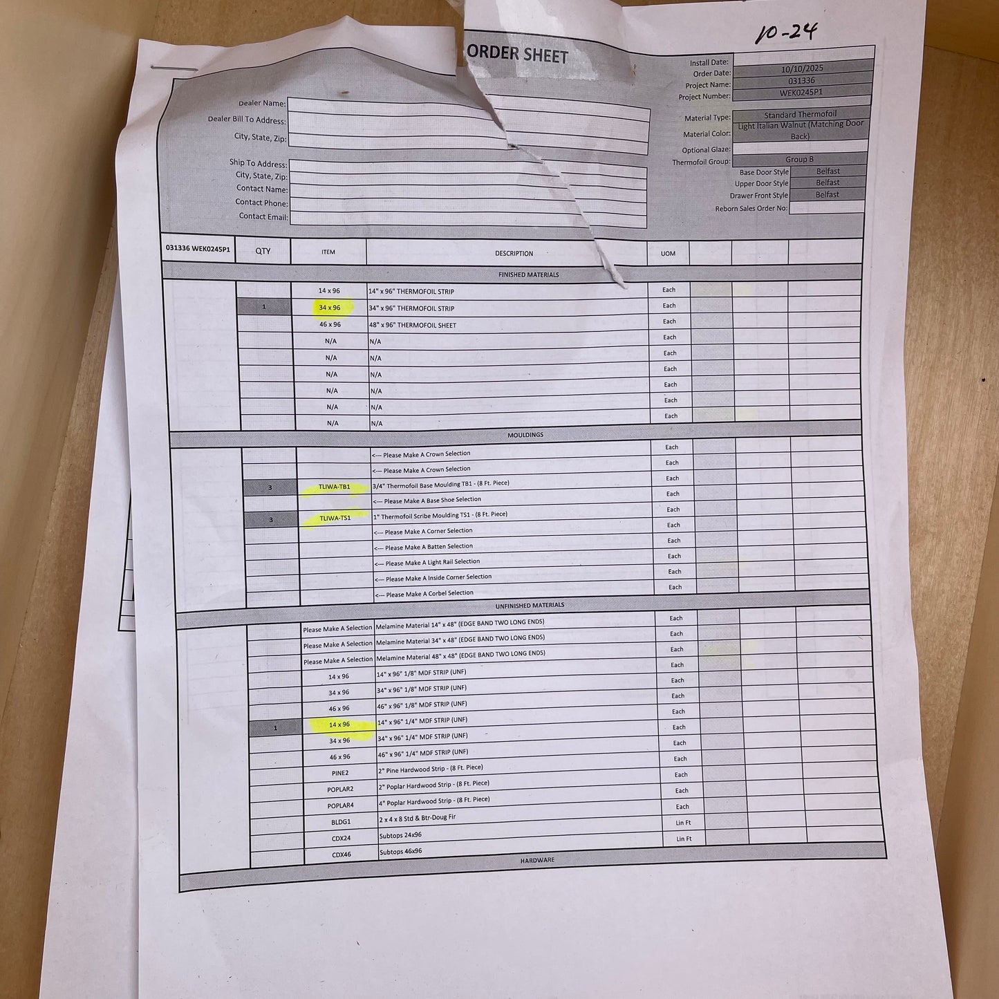 ZA@ Pallet of REBORN CABINETS Pressed Wood Cabinetry Parts Black, White, Walnut (AS-IS)