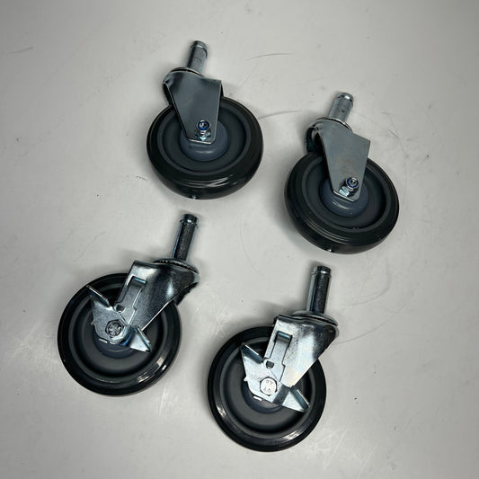 REGENCY (SET OF 4) Shelving Stem Caster W/ Brake 5" 330 Lb Cap Grey 460POLYM|PBX