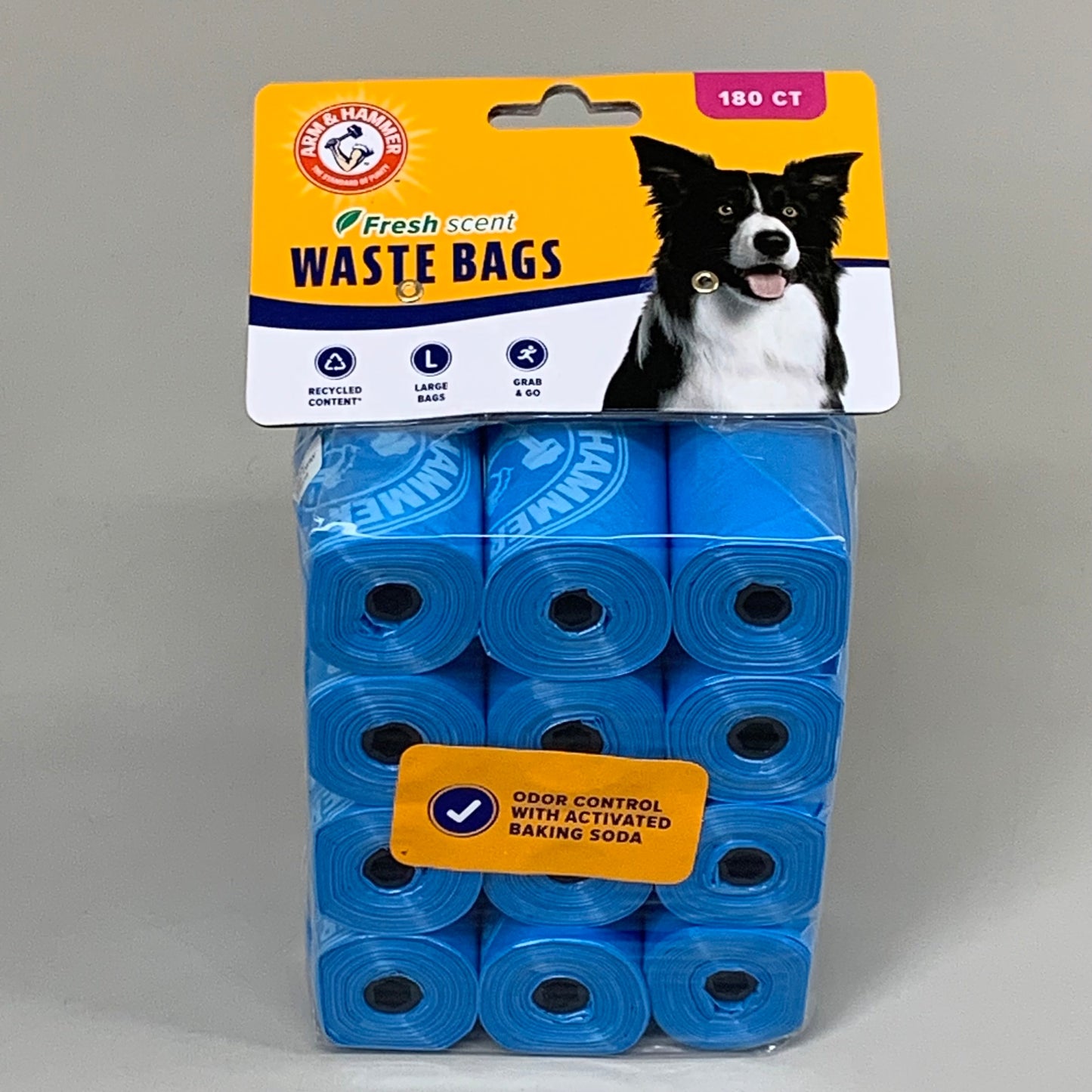 ZA@ ARM & HAMMER (2 PACK) Disposable Dog Waste Bags Fresh Scent 180 Bags Large 71039 A