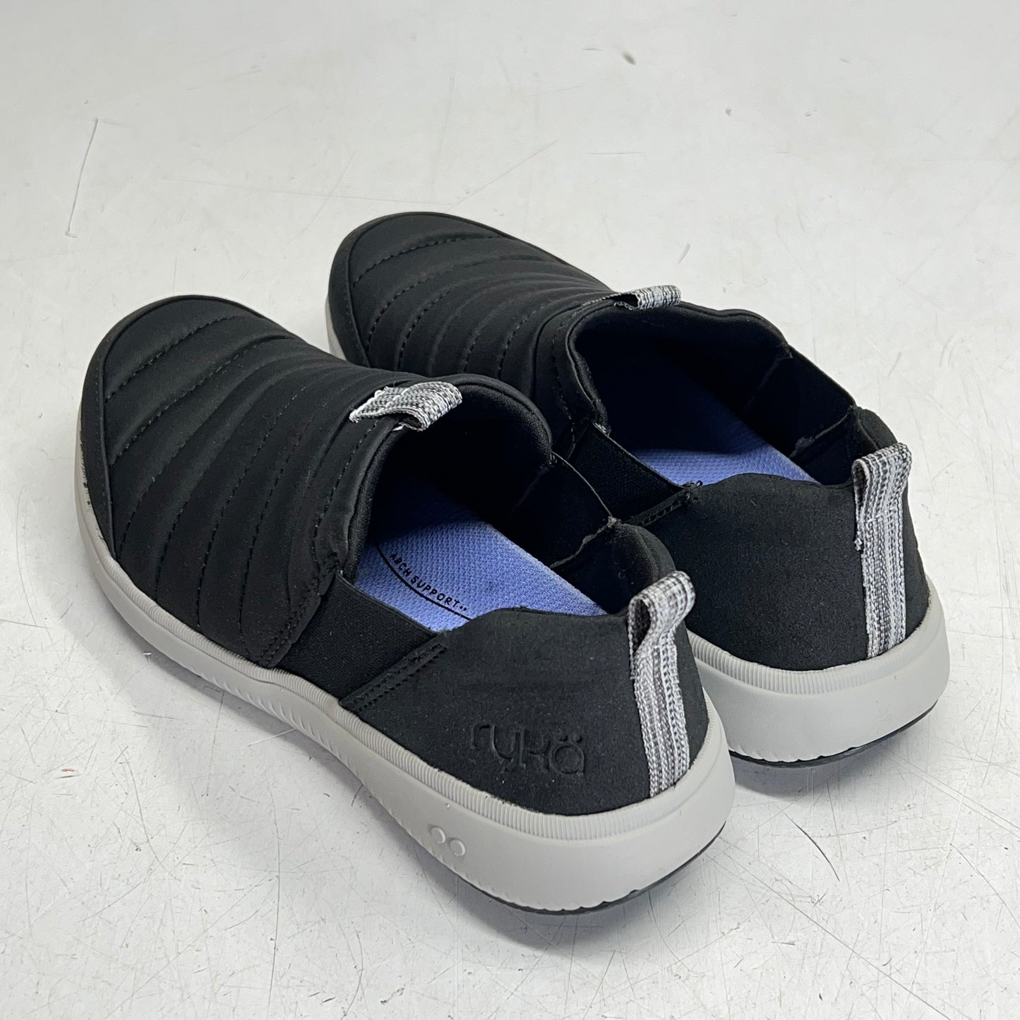 RYKA Quilted Slip-ons Pursuit Sneakers Arch Support Women's Sz 7M Black 33606