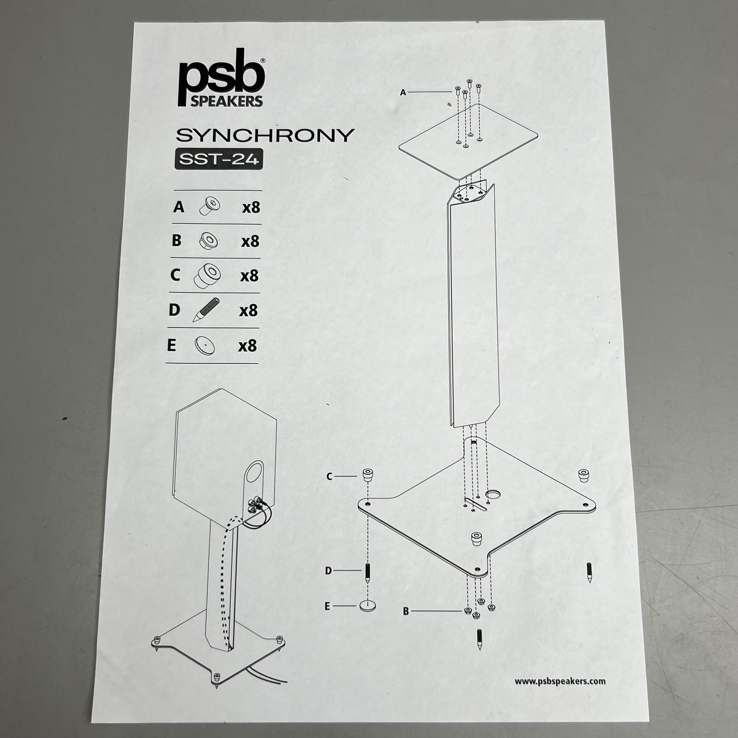 PSB Synchrony Speaker Stand 24" SST-24 (New)