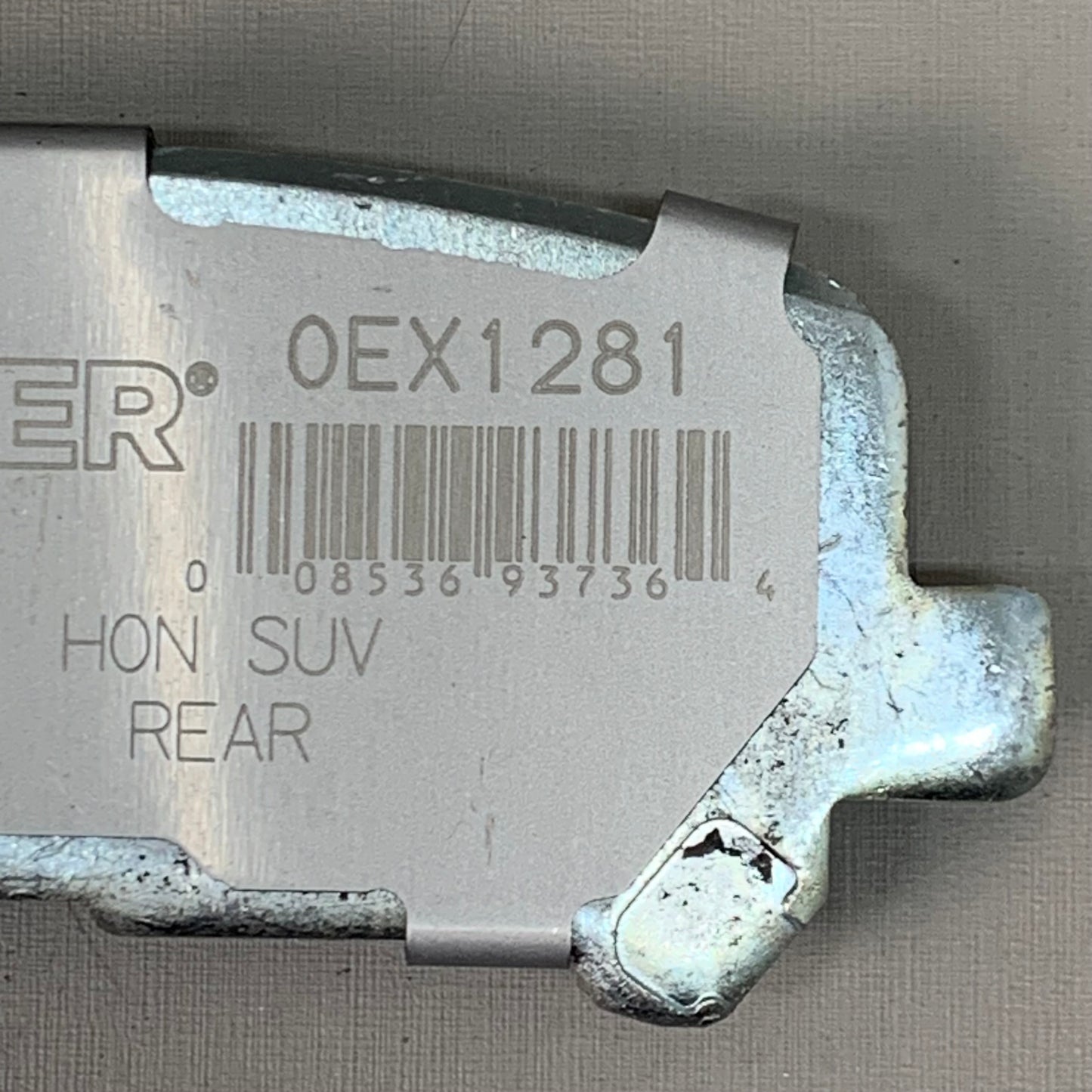 WAGNER OEx Ceramic Disc Brake Pad Set 4 1/2" x 2" Grey OEX1281