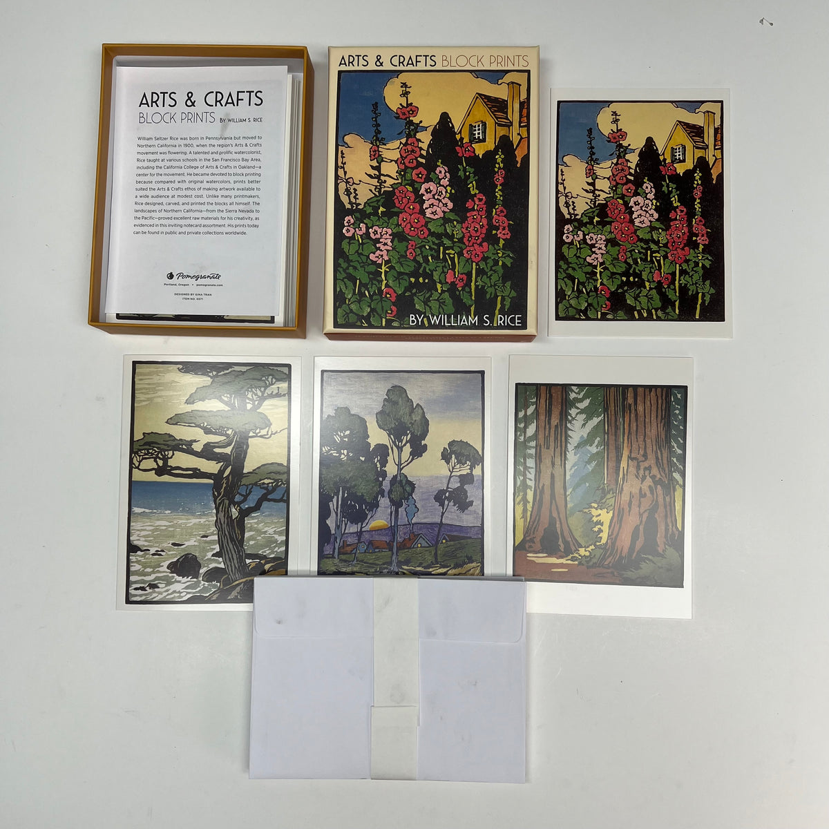 POMEGRANTE (20 PACK) Arts & Crafts William S. Rice Notecards W/ Envelops 4x6"