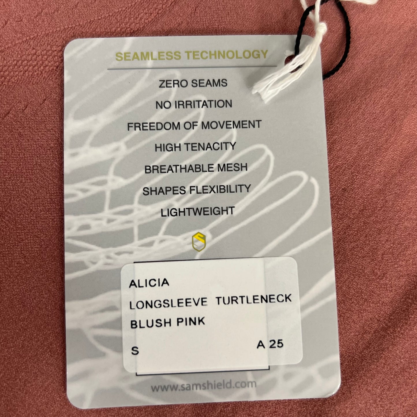 SAMSHIELD Alicia Equestrian Long Sleeve Turtle Neck Women's Sz S Blush Pink