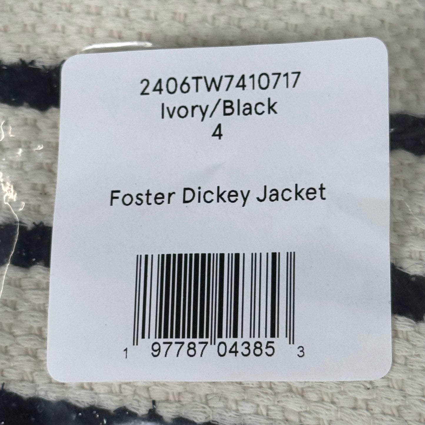 VERONICA BEARD Women's Foster Dickey Jacket Sz-4 Ivory/Black 2406TW7410717