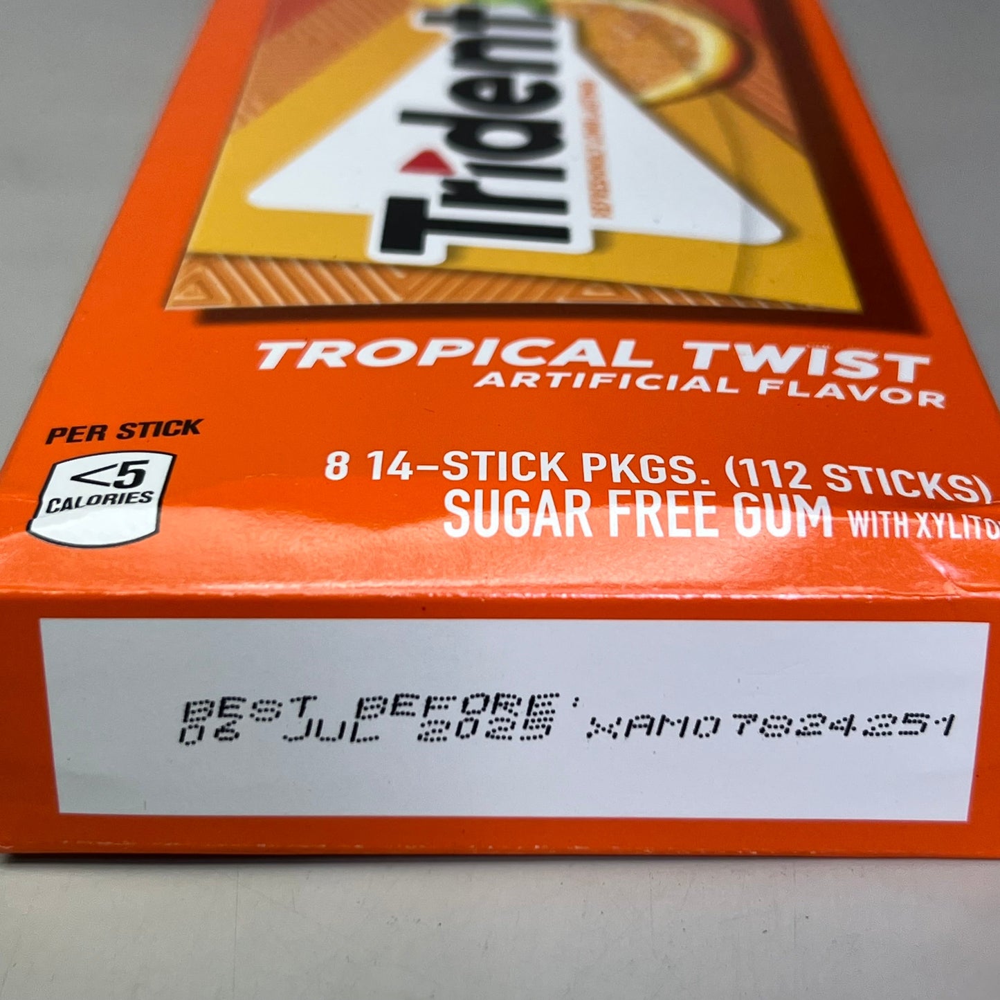 ZA@ TRIDENT (3 PACK, 112 Sticks Each) Tropical Twist 1.9g BB 07/25 (New) I