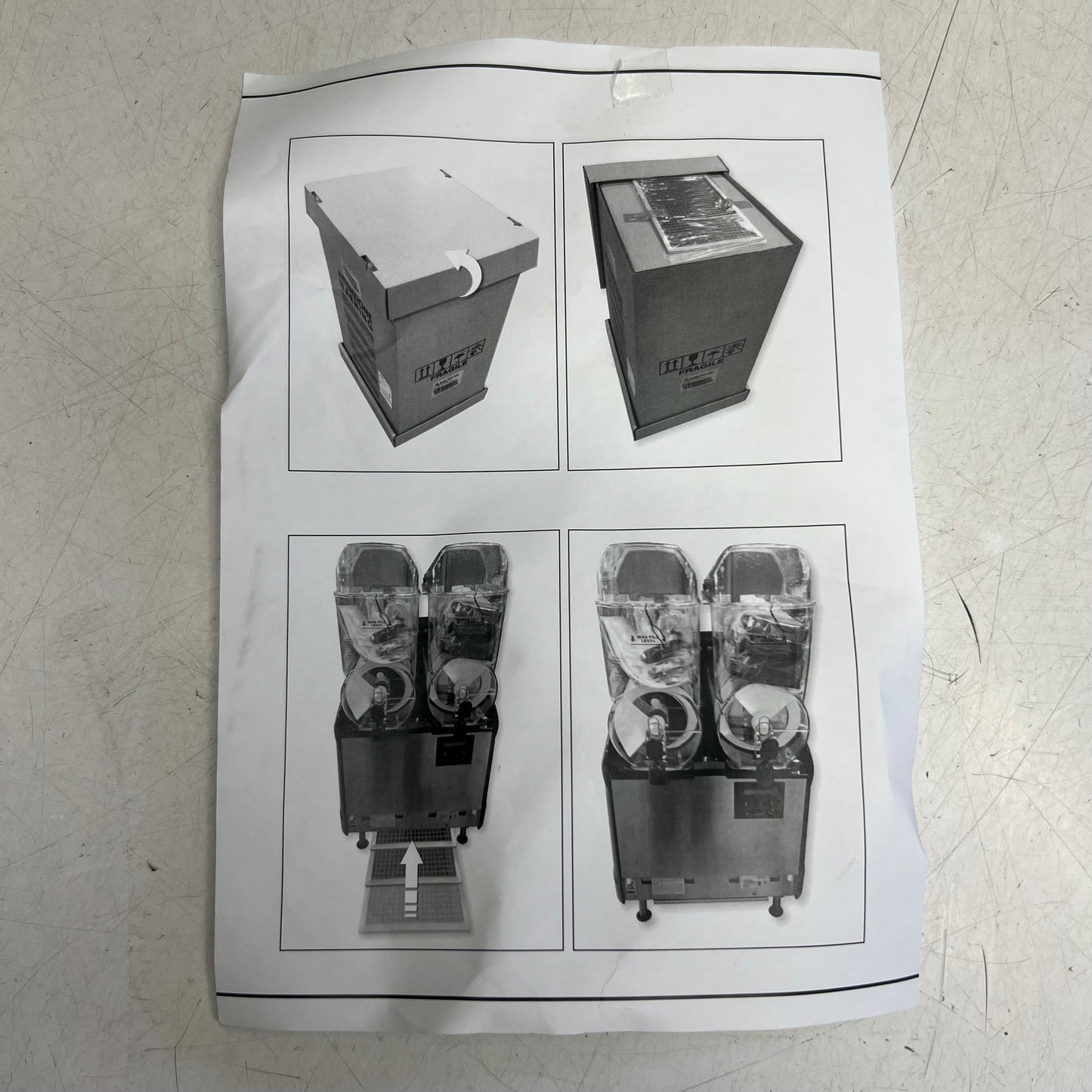 NARVON Double Pourover Granita Slushy Frozen Beverage Machine 1100W 378NSSM2