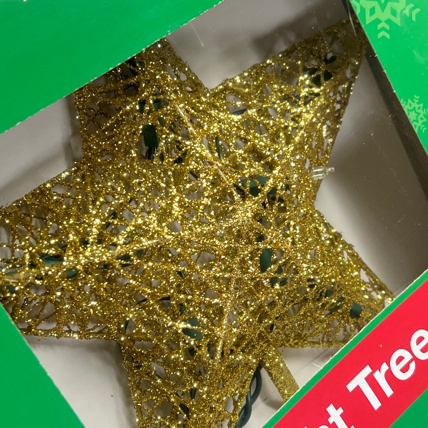 KURT S ADLER Wire Star Tree Topper Christmas Decor 9" 10 Light Gold UL0131GO