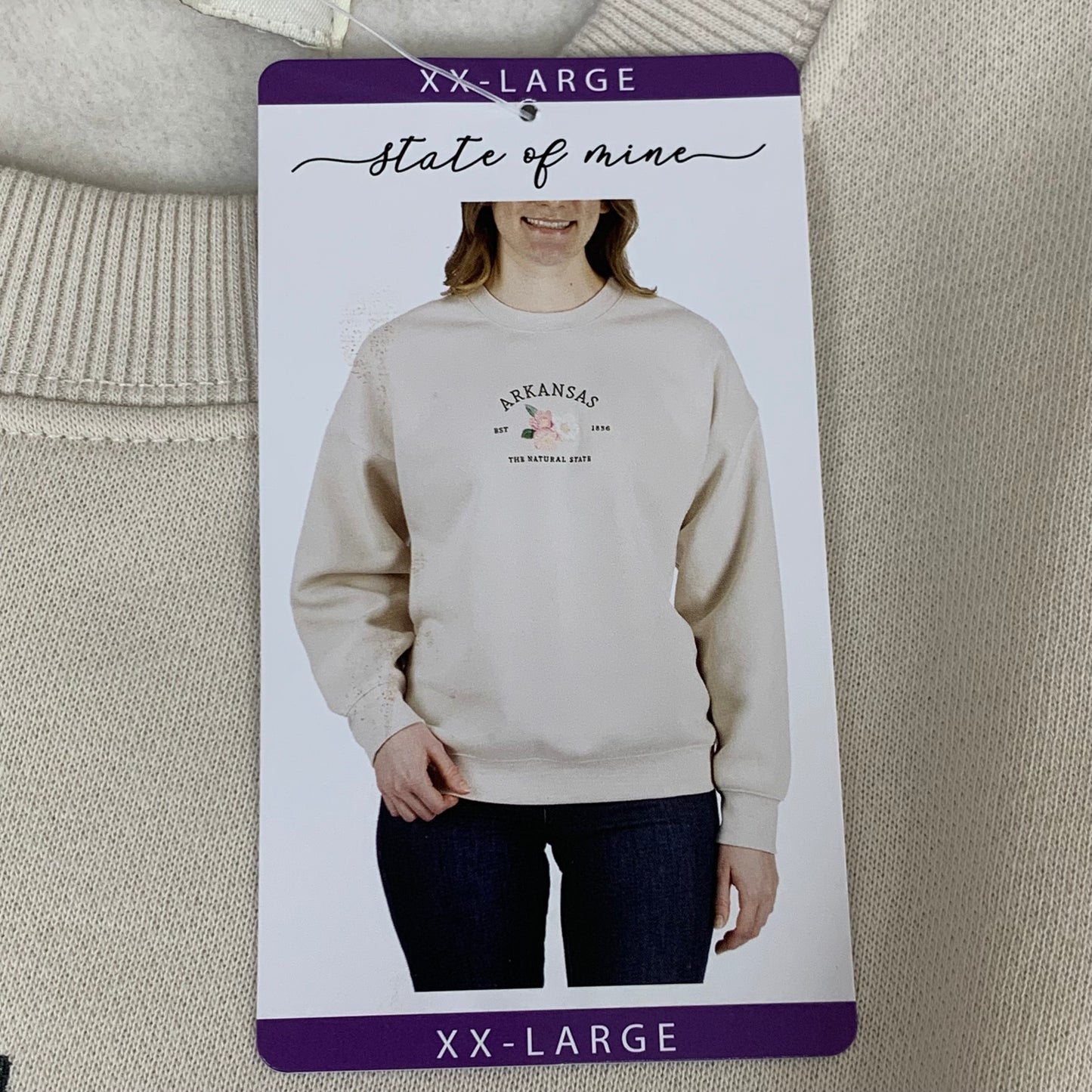 STATE OF MINE Women's Texas Lone Star State Sweatshirt Sz-XXLarge Stone 15711