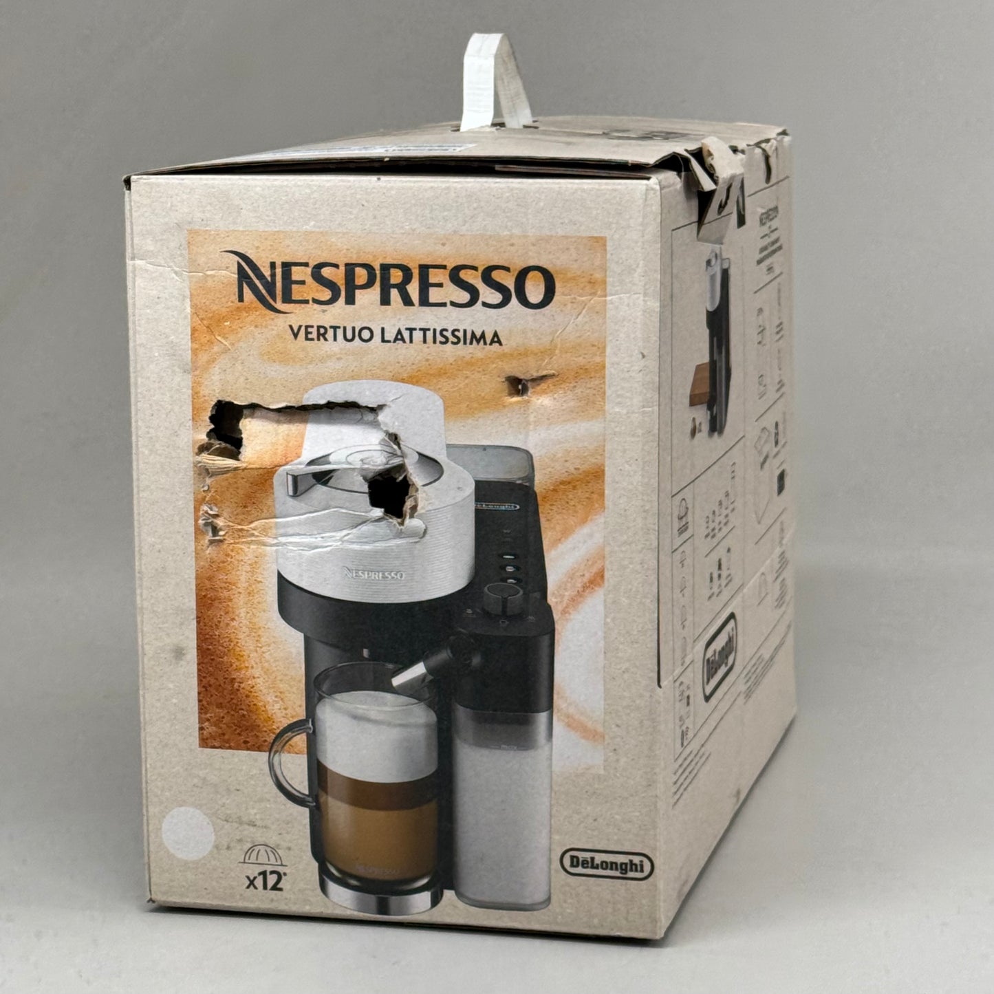 NESPESSO Vertuo Lattissima One-Touch Coffee Maker & Frother Matte White & Gloss