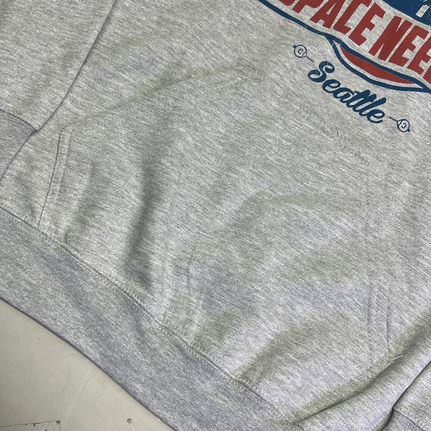 POINT Seattle Washington Space Needle Hoodie Unisex Sz S Heather Grey 041713