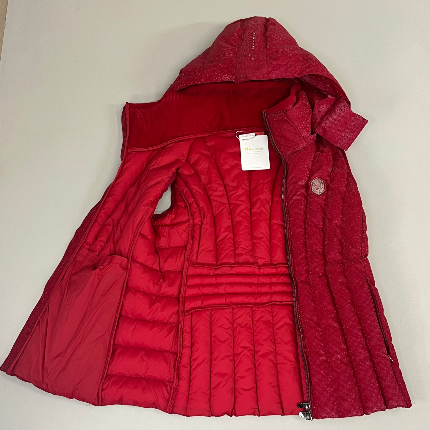 SAMSHIELD Chamonix Ice Equestrian Sleeveless Winter Jacket Women's Sz S Raspberry Red