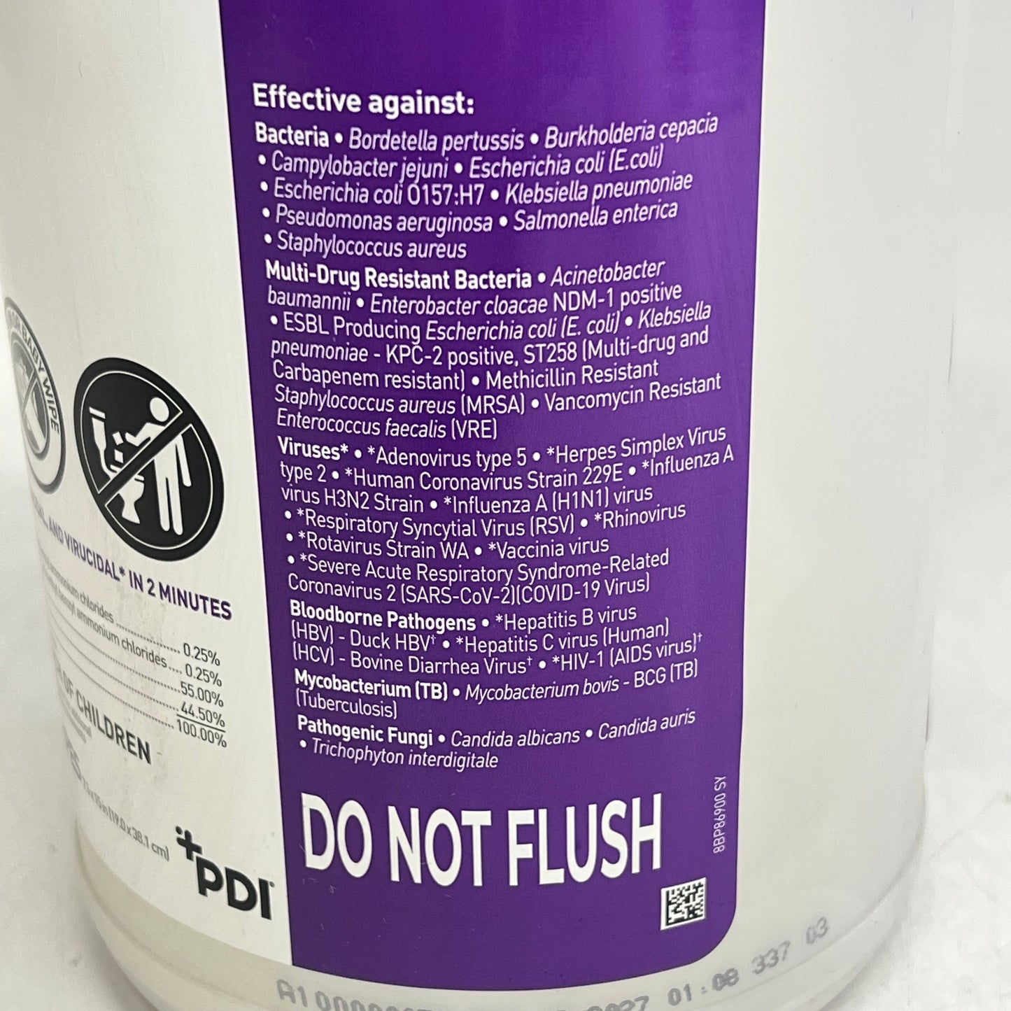 ZA@ PDI  (2 PACK, 75 WIPE EACH) Sani-cloth Germicidal Disposable Wipe Extra Large (Distressed)