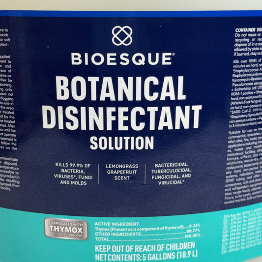 ZA@ BIOESQUE Botanical Disinfectant Solution / All-Purpose NON-TOXIC Cleaner 5 Gal (New) H