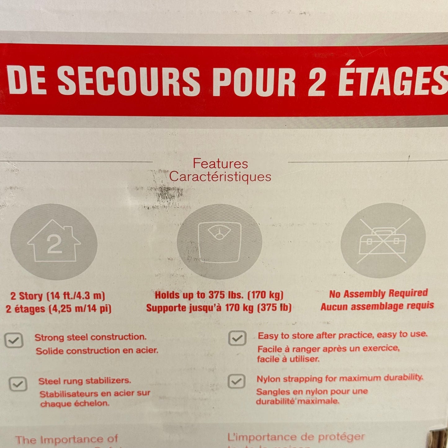 FIRST ALERT 2-Story Escape Steel Ladder 14 ft Black/Red 1047153 (New-Other)