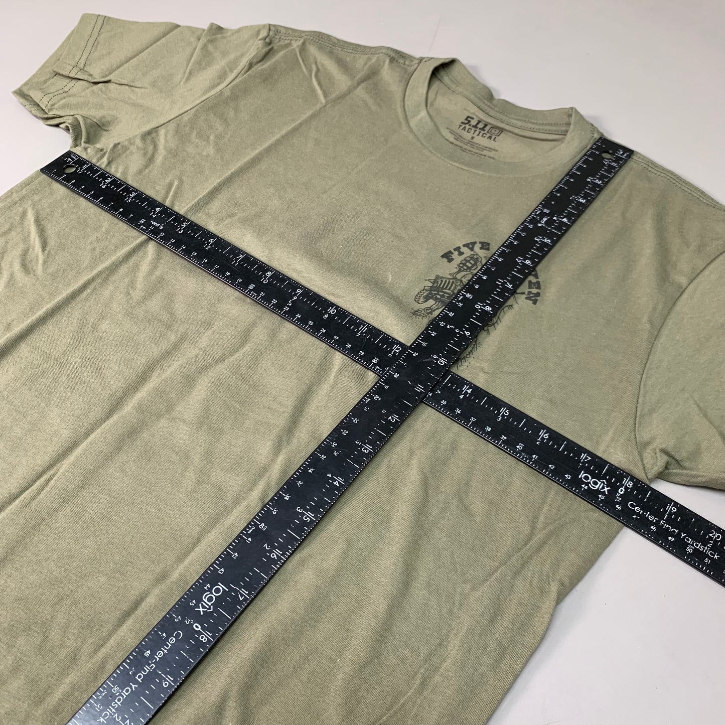 5.11 TACTICAL Crazy Willy T-Shirt 100% Cotton 225 Military Green Sz S #76195