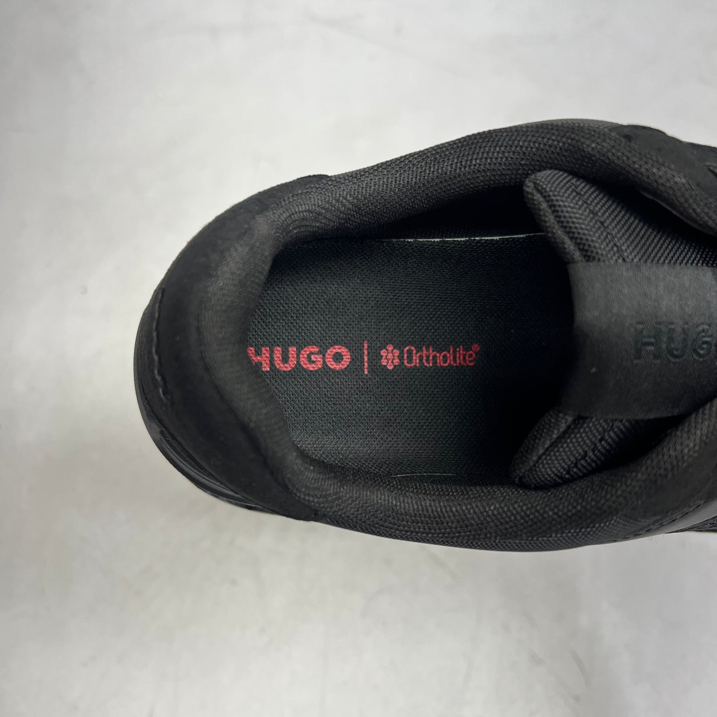 HUGO BOSS Shoe Lace Up Trainers W/ Monogram Detailing Men's US Sz 10 Black 6073904