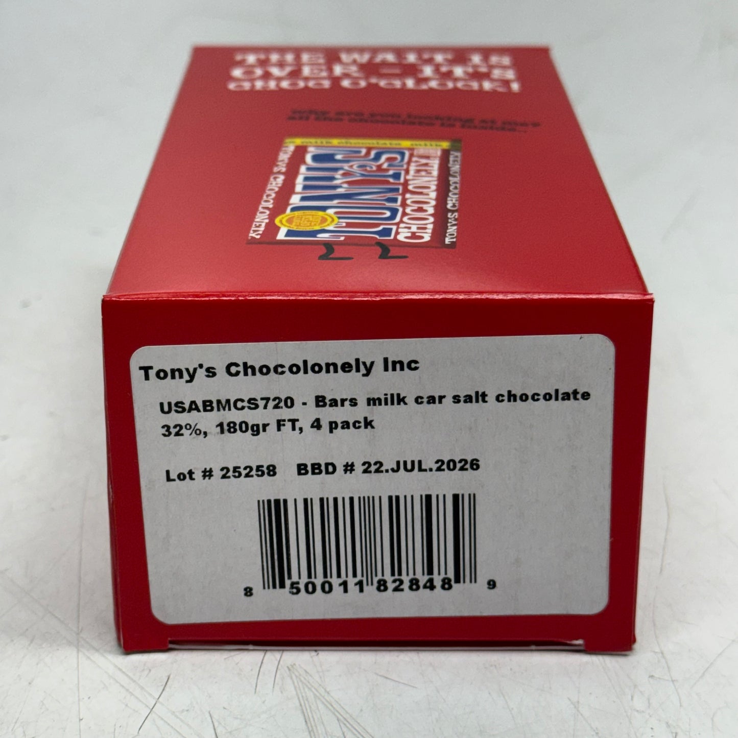 ZA@ TONY'S (32 PACK) Chocolonely Milk Chocolate Caramel Sea Salt Bars 180gr BB 07/26