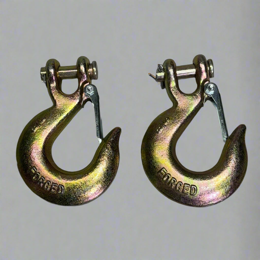 FORGED (2 PACK) HI-GEAR Clevis Slip Hooks Safety Chain for 3/8" Tow Chain, Grade 70