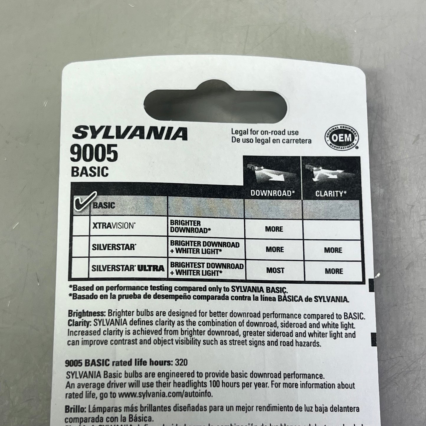 SYLVANIA (2 PACK) Basic Halogen Headlight OE Quality 12.8V White 9005.BP