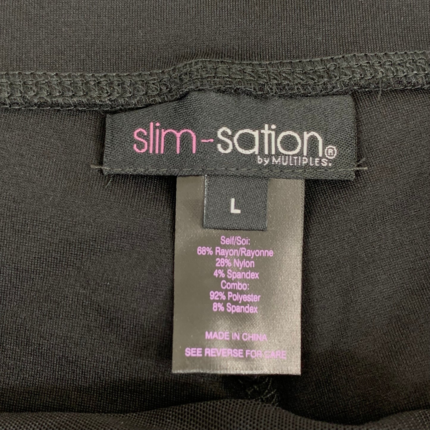 MULTIPLES Legging Petite Women's Sz L Black M9031P