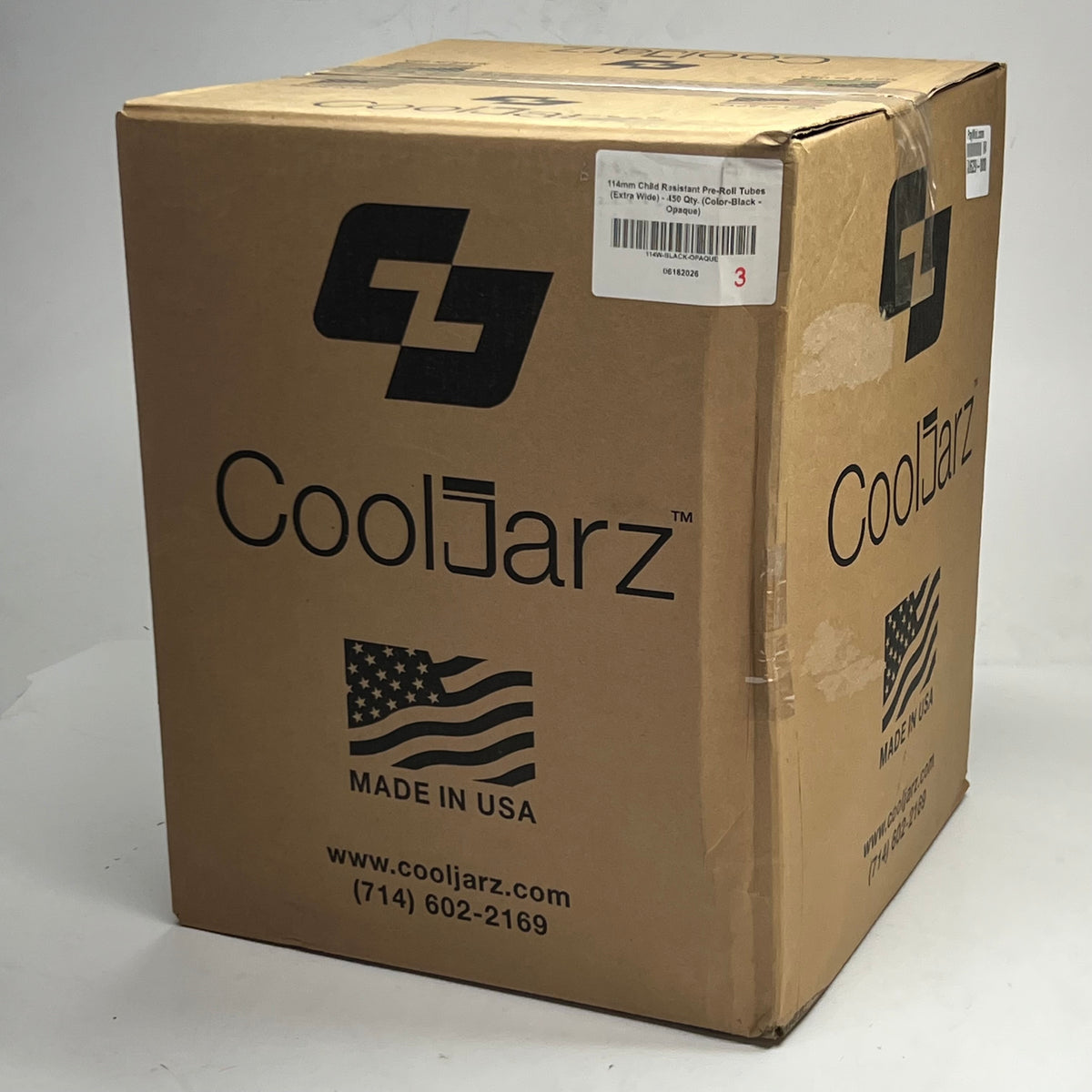 COOLJARZ (450 PACK) Child Resistant Pre-roll Tubes (Extra Wide) Sz 4.5"L - Black 06182026