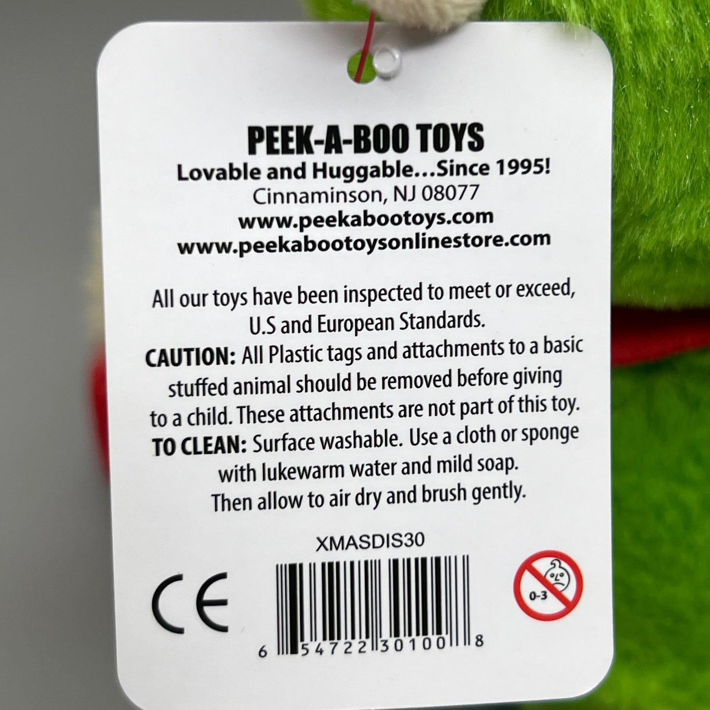 ZA@ PEEK A BOO TOYS Huggable Teddy Bear Elf Green XMASDIS30 C