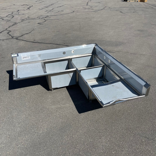 Z@ REGENCY Corner 3 Compartment Sink Stainless Steel 600S3242424C