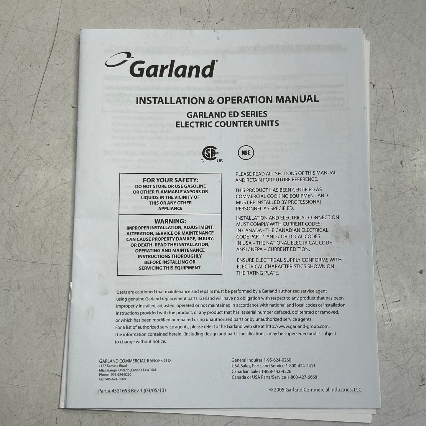 GARLAND Electric Commercial Range Sz 24"W x 24"L x 14"H, ED-24G (New w/ Damage, One Leg Missing)