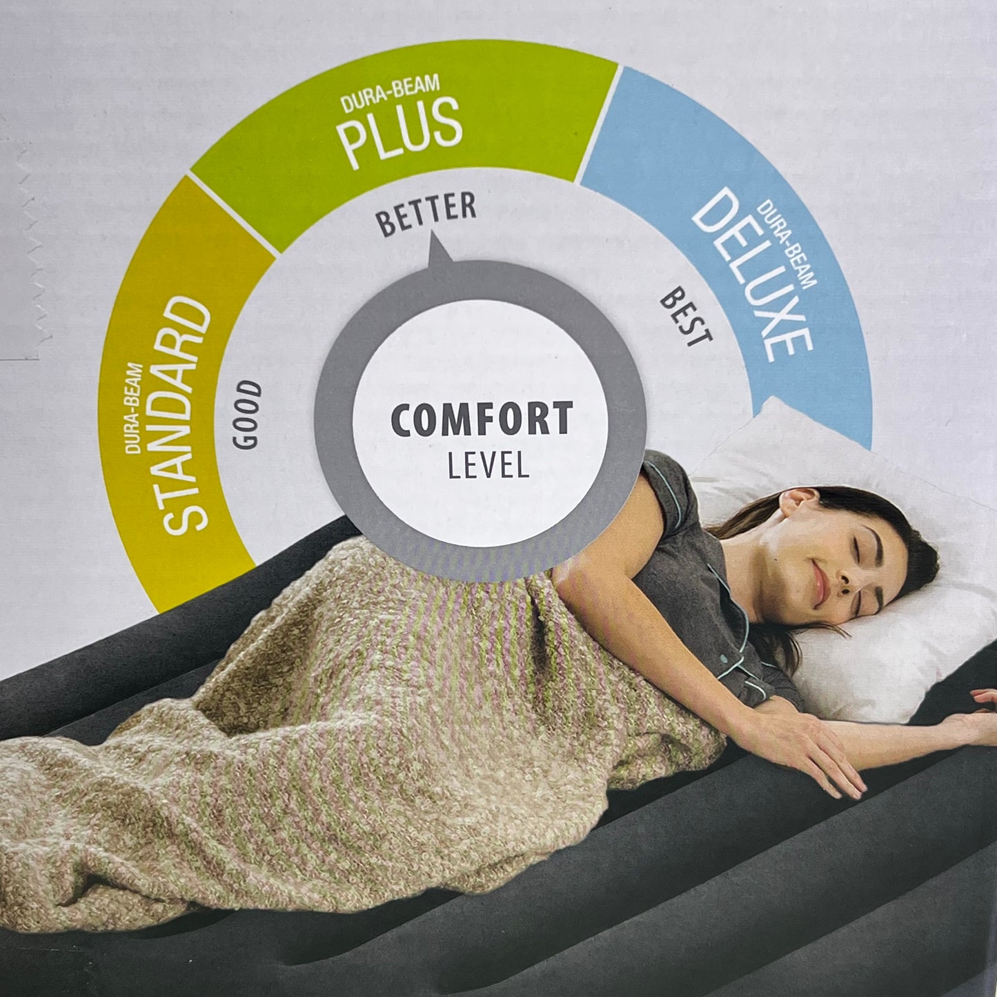 INTEX Dura-Beam Plus Pillow Rest Air Mattress Built-In Pump Queen 16.5" 64123ED