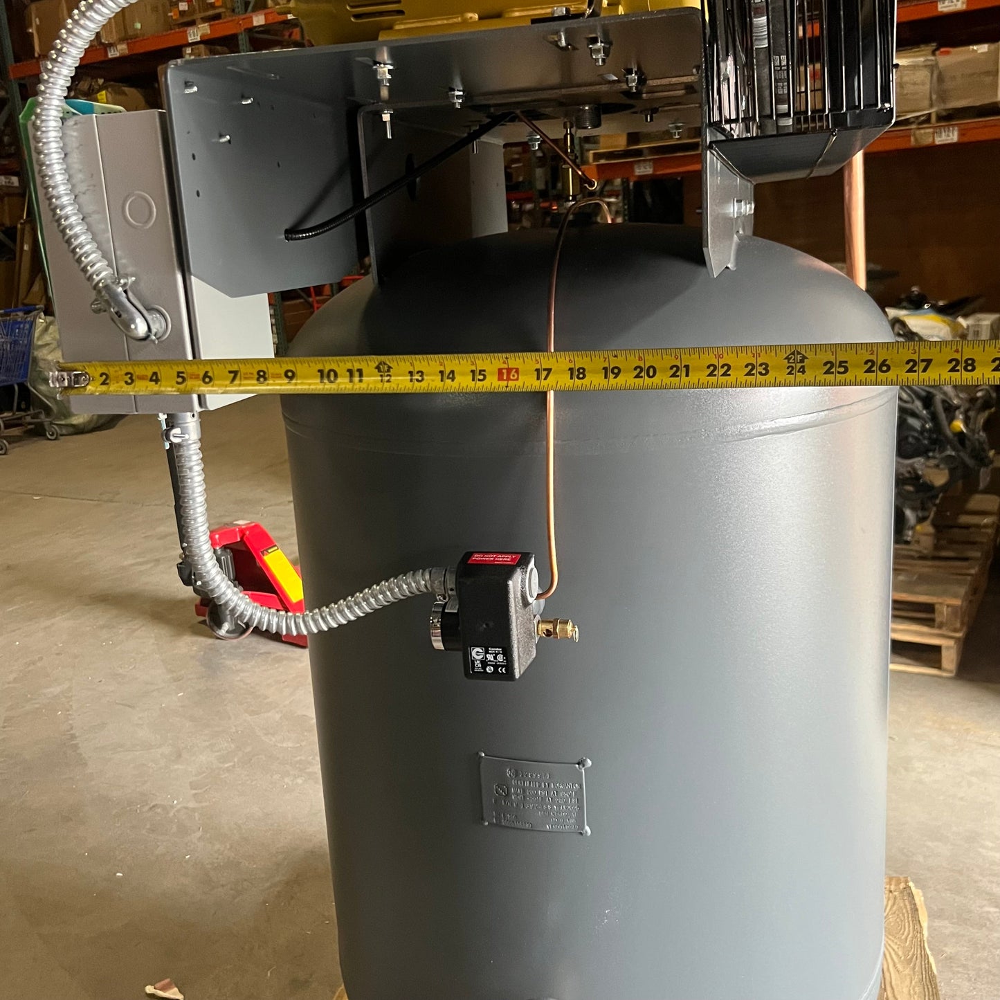 ATLAS Copco Air Compressor Vertical Tank-mounted 120 Gal. 1CR10TS120V23V3IS, Grey CRS-2