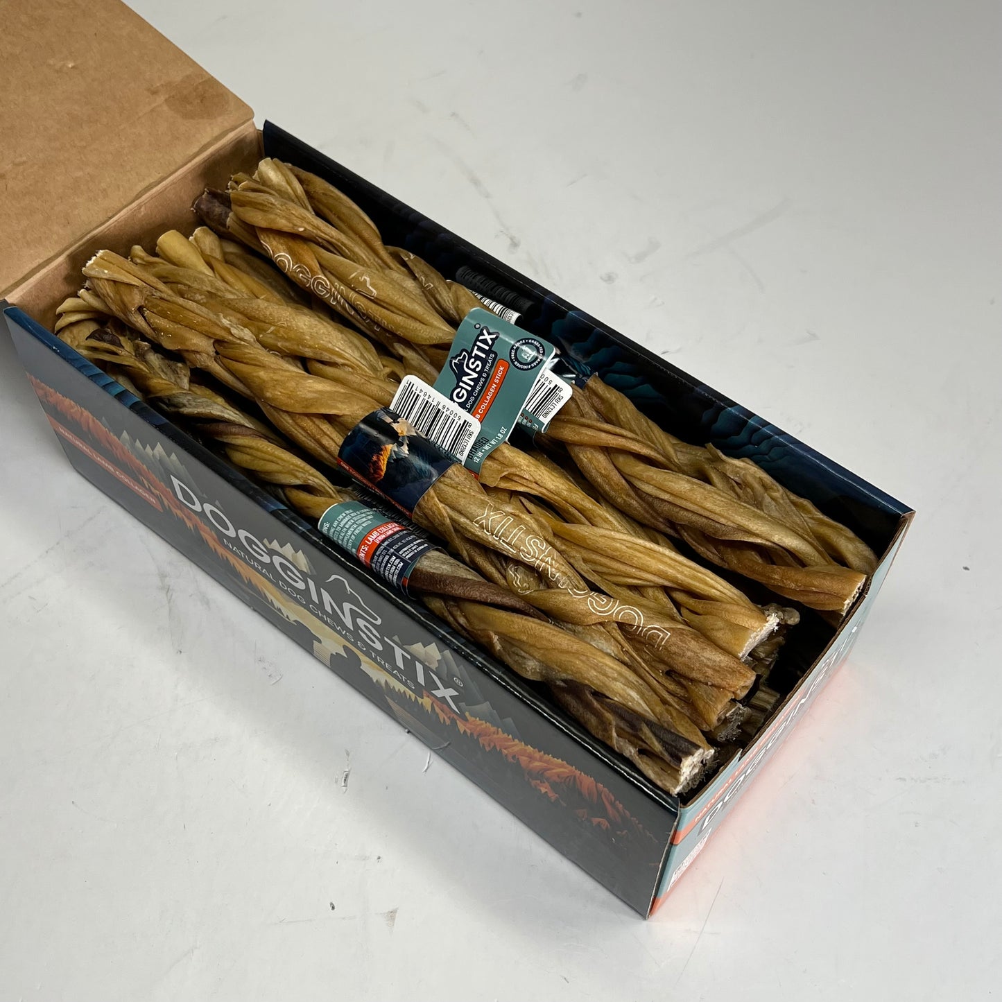 DOGGIN STIXS (20 PACK) Lamb Collagen Twist Dog Treats 12" BB 09/28 LC12IND