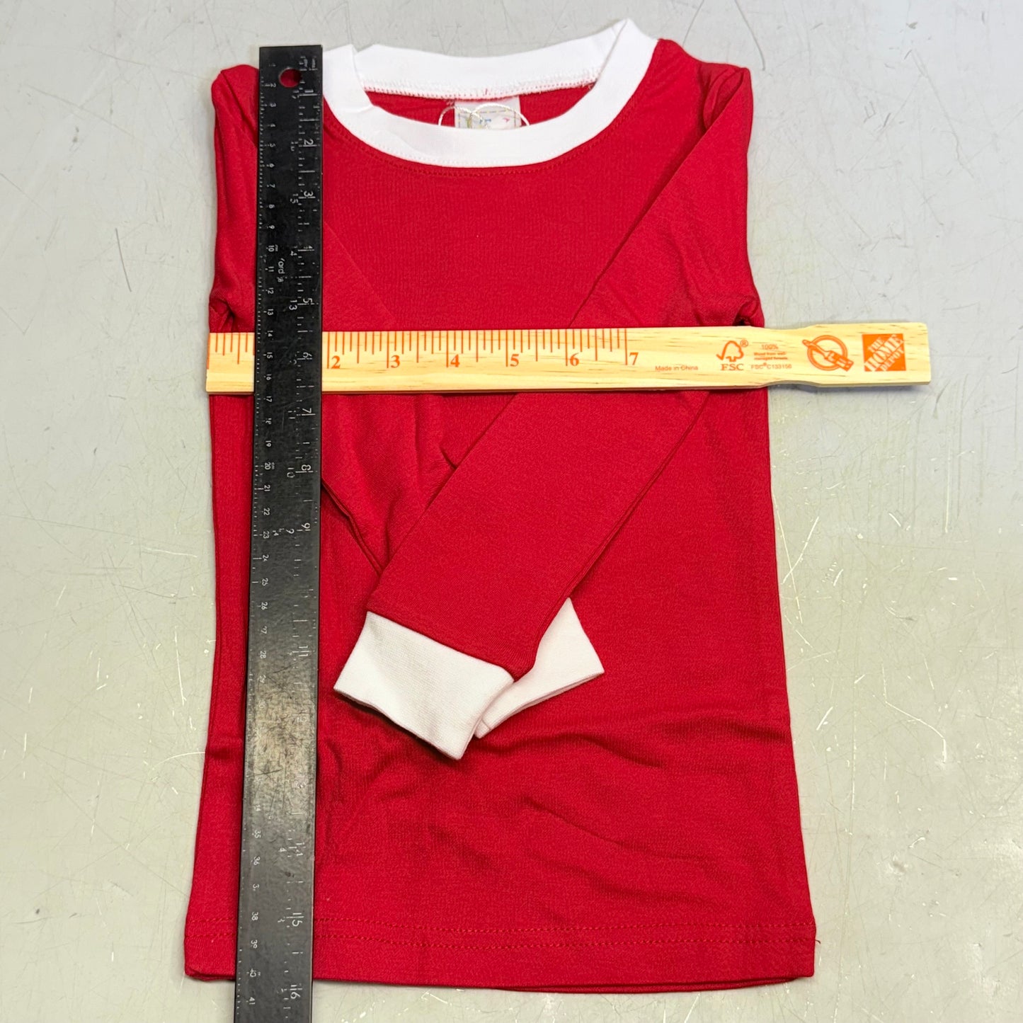 LTC Children Pajamas 100% Cotton Unisex (Sz-3T) Red/White