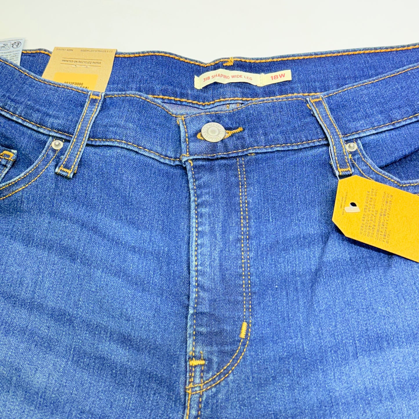 LEVI'S 318 Shaping Wide Leg Stellar Stretch Mid Rise Women's Sz 18xM (New)
