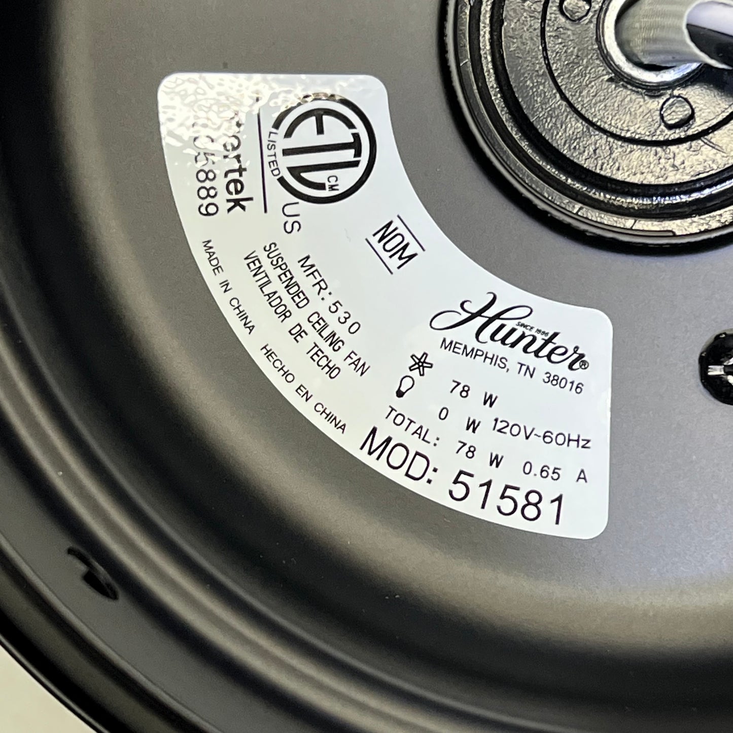 HUNTER Terrace Cove Outdoor Flushmount Fan  4196 CFM 37 Watts Black 51581