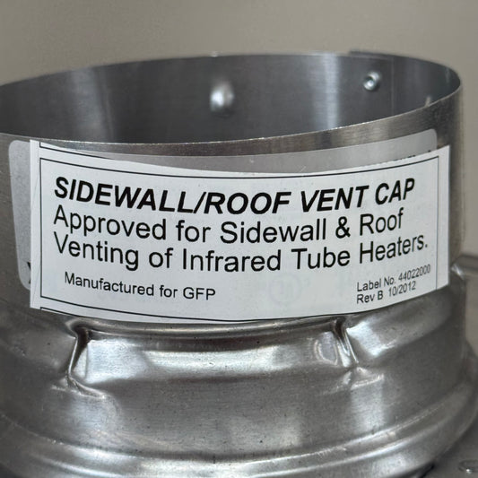 GAS FIRED PRODUCTS Sidewall Or Roof Vent For Infrared Tube Heaters 4.5" Vent Chrome (New Other- Slight Cosmetic Damage)