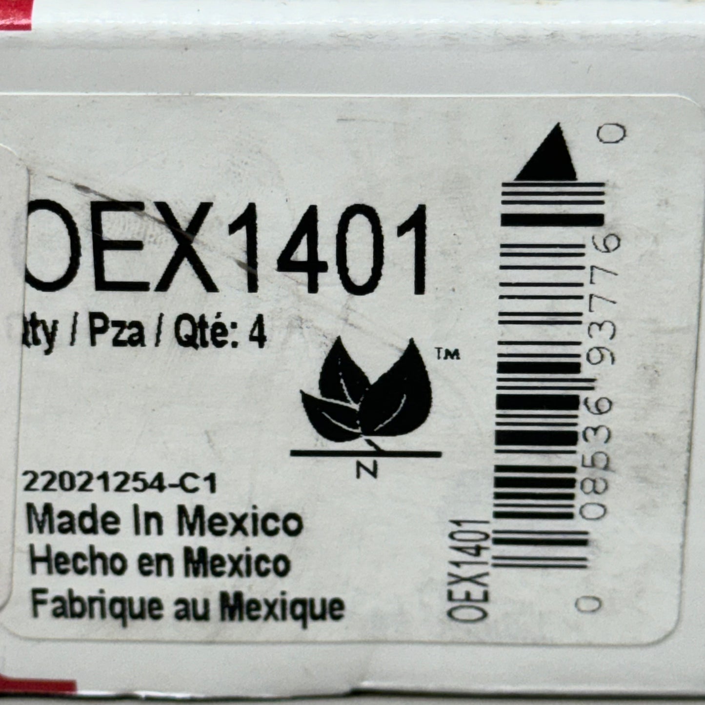 WAGNER OEx Premium Ceramic Disc Brake Pad Set 6 1/2" x 2" Grey OEX1401