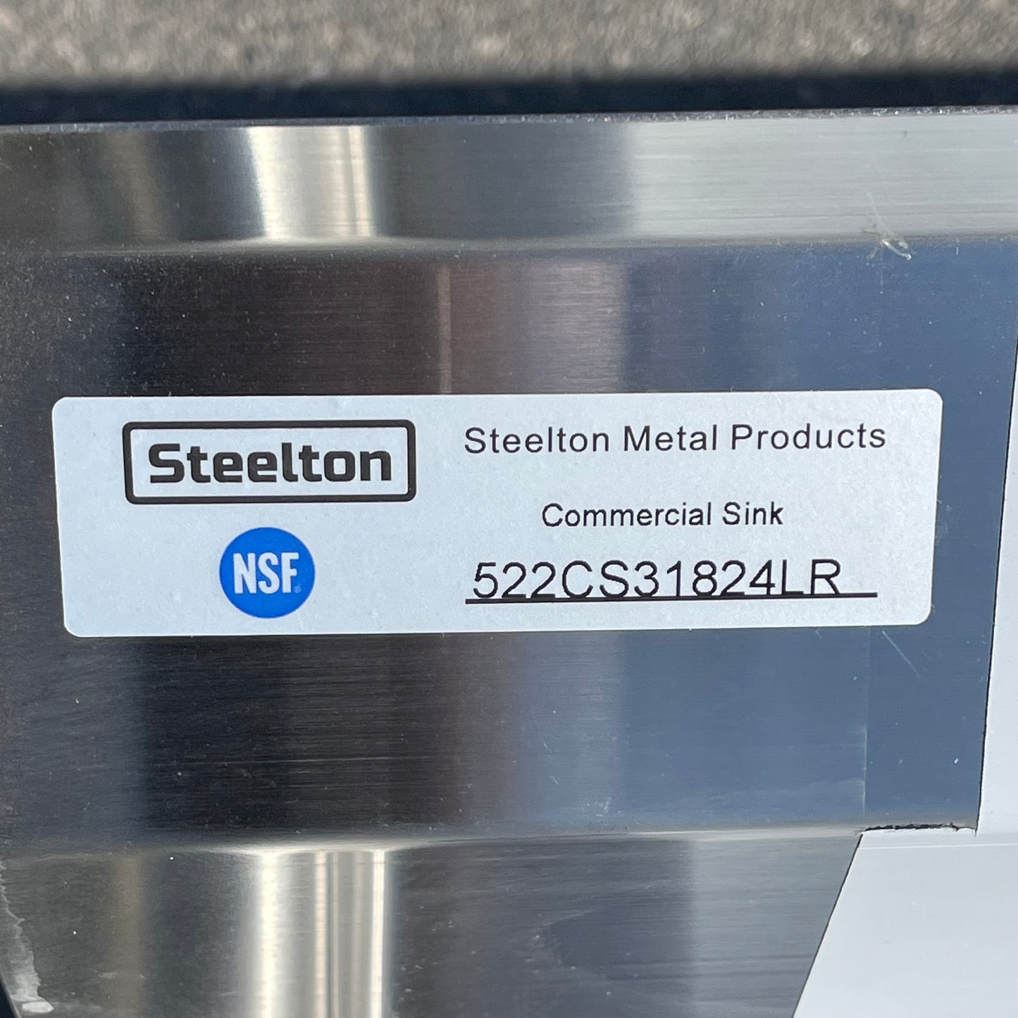 STEELTON Commercial 3 Compartment Sink Stainless Steel 522CS31824LR